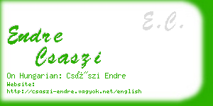 endre csaszi business card